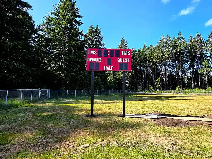 Tumwater Middle School LED athletic scoreboard installed by ESCO Pacific
