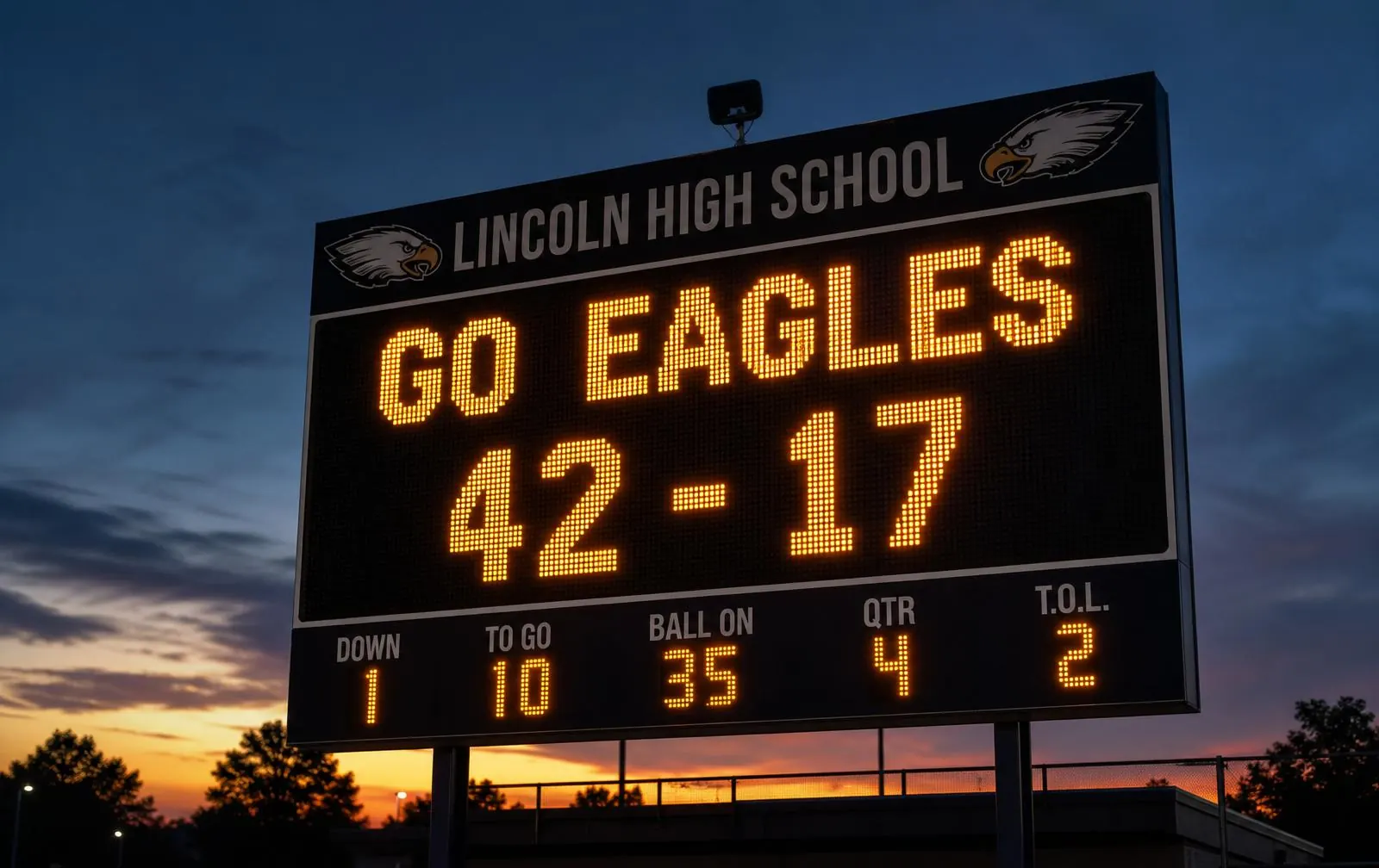 LED message center auto-dimming at dusk
