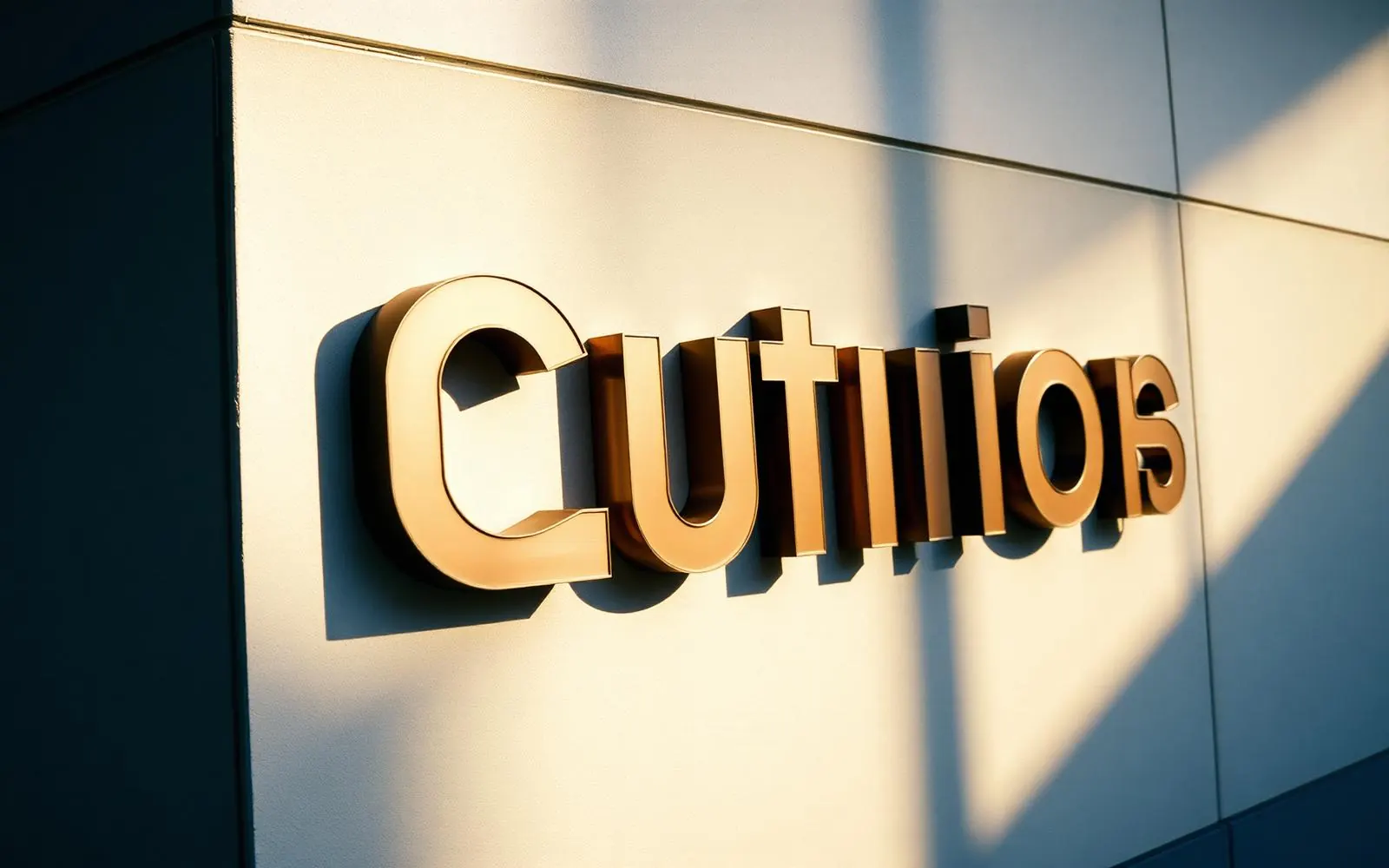 Non-illuminated dimensional letter building sign on a corporate exterior